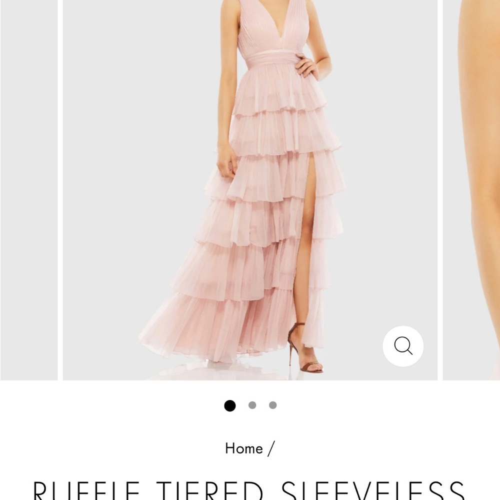 Mac Duggal Tiered Pink Gown